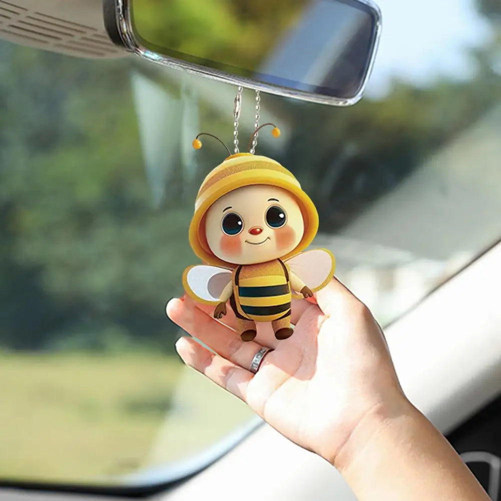 Acrylic Bee Hanging Ornament – Car, Window & Keychain Charm