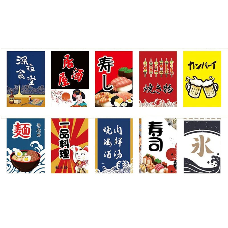 Japanese Lucky Cat String Bunting Banner – Party & Restaurant Decor