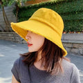 Cotton Bucket Hat Foldable Unisex Sun Hat – Beach Fisherman Cap Bucket Hat Nixie Yellow