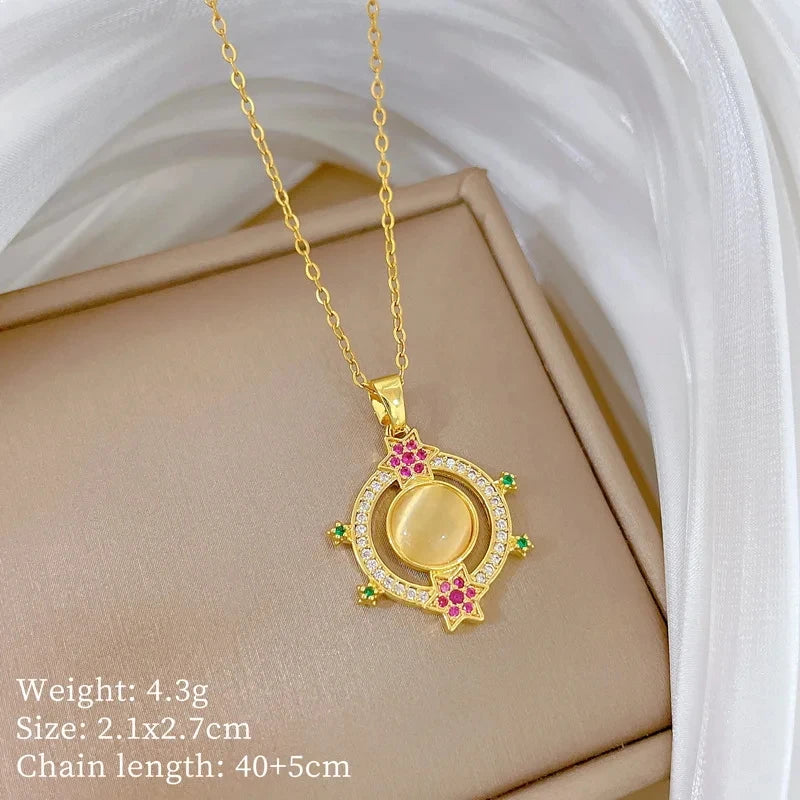 Cat's Eye Choker Necklace – Gold Plated Women's Jewelry Choker Necklace Nixie