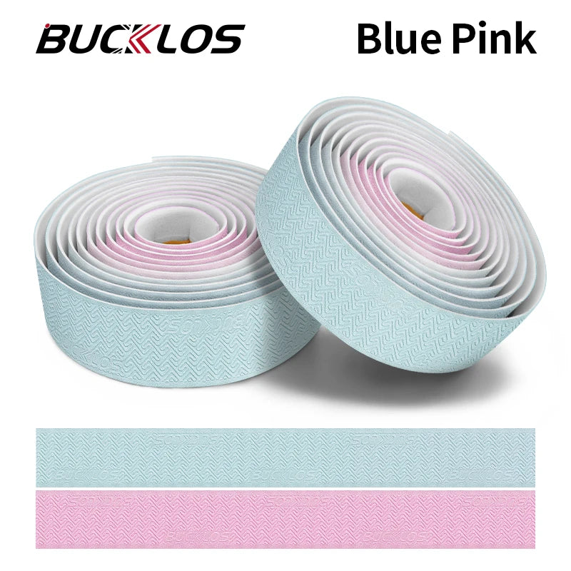 BUCKLOS Gradient Bike Handlebar Tape – Road & Gravel Bar Wrap Bike Handlebar Tape Nixie BLUE-PINK