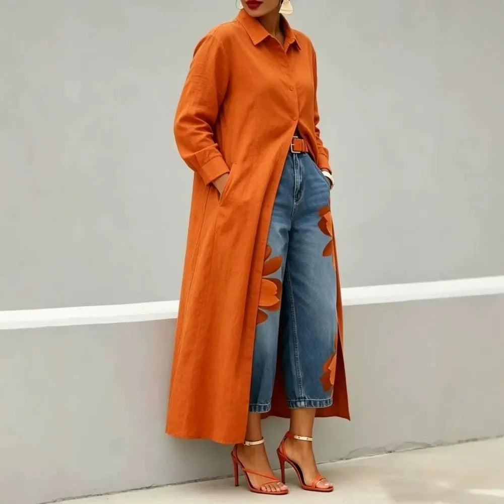 Women's Loose Fit Long Sleeve Open Front Cardigan Blouse Women's Casual Blouse Nixie