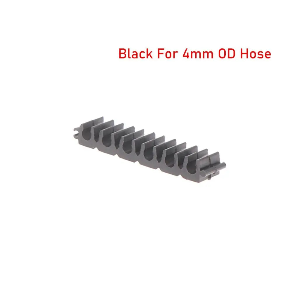 6-Way Nylon Pipe Clamp | 4mm–20mm Air & Water Hose Holder Pipe Clamp Holder Nixie Black 4mm OD Hose