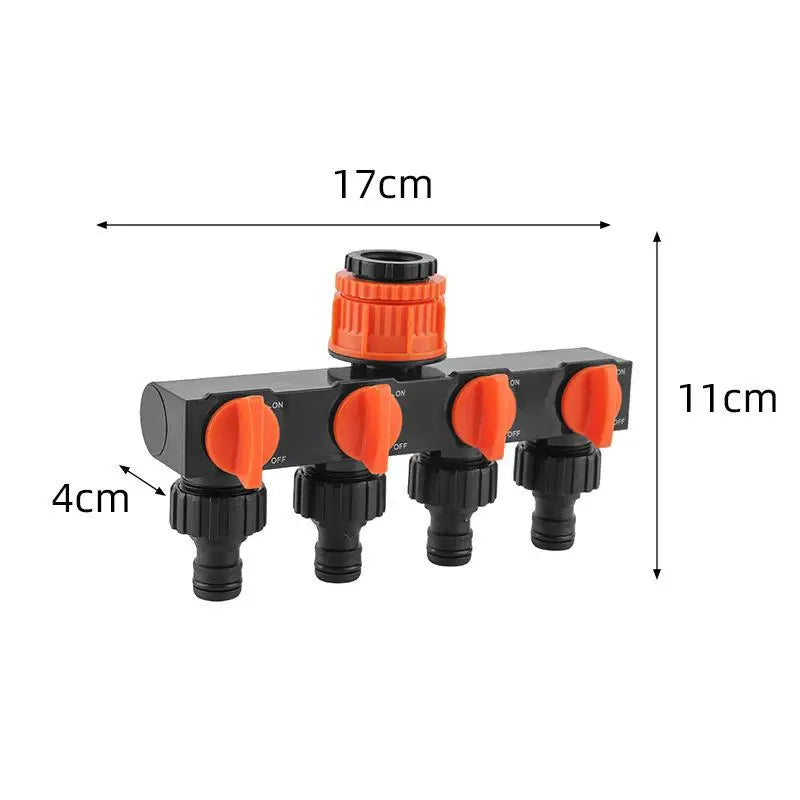4-Way Garden Tap Water Splitter – Metal Drip Irrigation Garden Tap Splitter Nixie