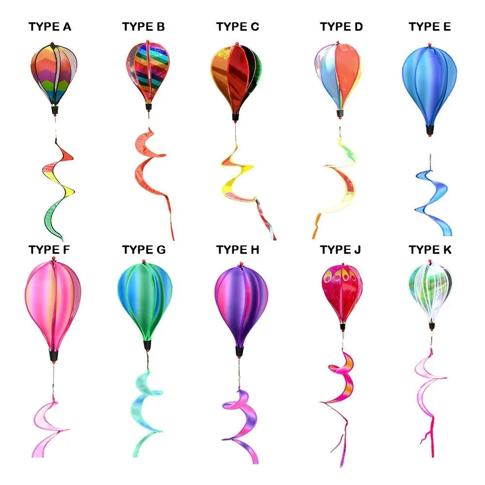 Giant Rainbow Hot Air Balloon Wind Spinner | Color-Changing PVC Garden Wind Spinner Nixie