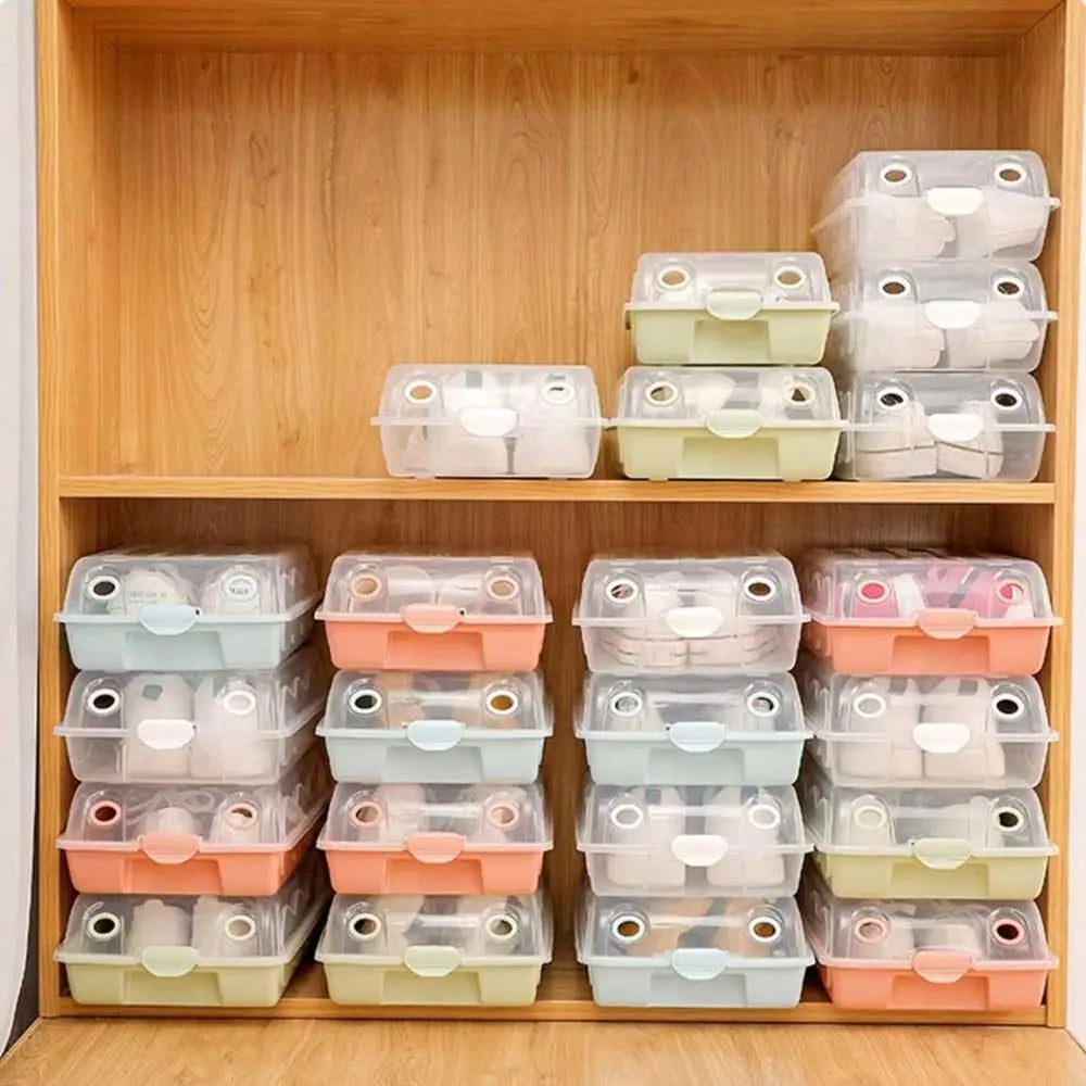 Transparent Stackable Shoe Storage Box – Dustproof Organizer