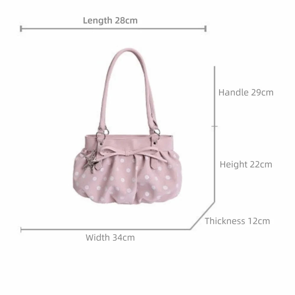 Polka Dot PU Leather Shoulder Tote Bag – Large Capacity Women Shoulder Tote Bag Nixie