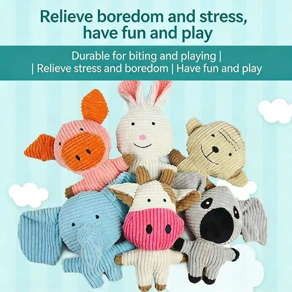 Soft Plush Interactive Dog Chew Toy – Squeaky Companion