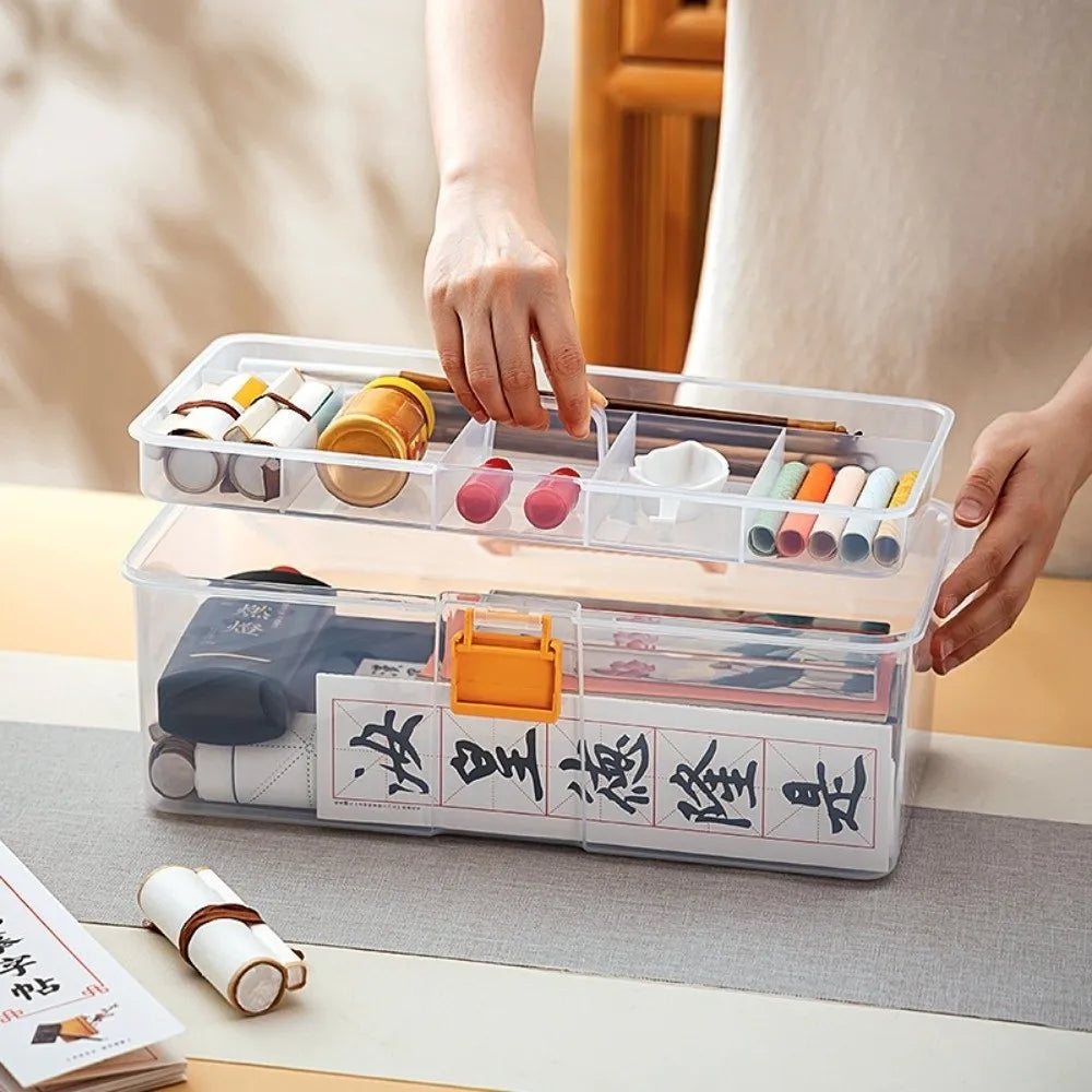 Transparent Plastic Tool Organizer Box with Adjustable Dividers Tool Storage Organizer Nixie