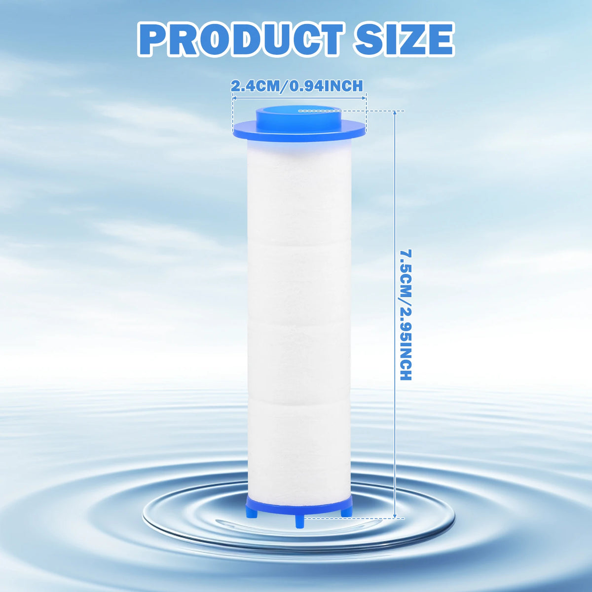 20-Pack PP Cotton Shower Head Filter Replacement Cartridges Shower Filter Cartridge Nixie