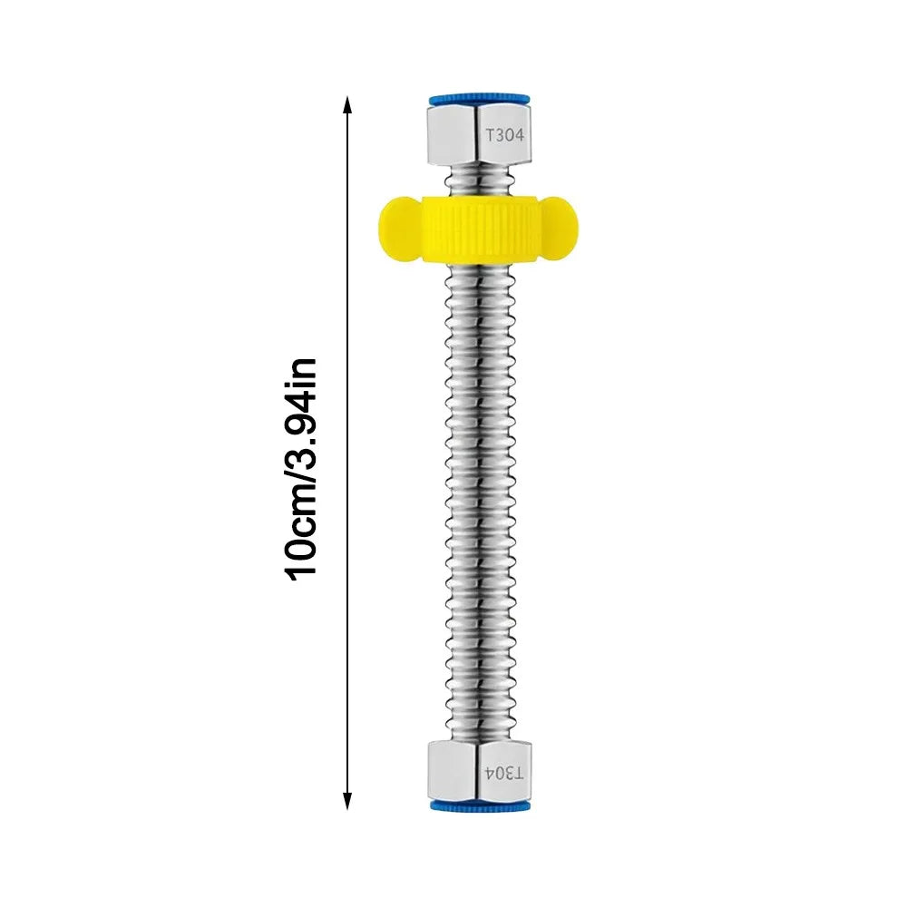 304 Stainless Steel Corrugated Plumbing Hose + Silicone Gasket Plumbing Supply Hose Nixie 10cm