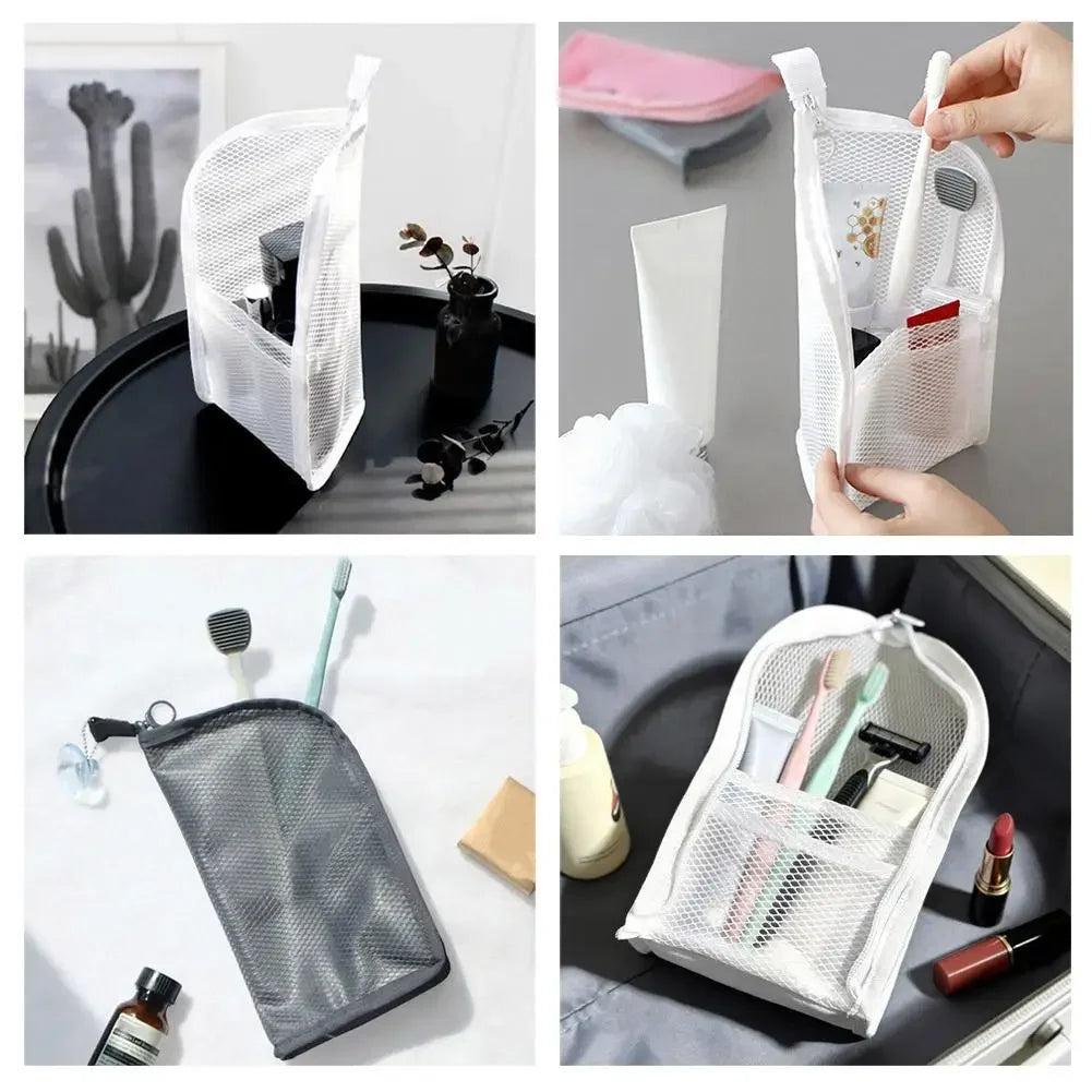 Standing Mesh Toiletry Bag – Travel Cosmetic Organizer Mesh Toiletry Bag Nixie