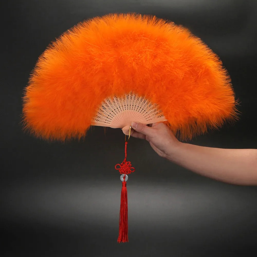 Foldable Marabou Feather Fan – 1920s Gatsby Flapper Costume