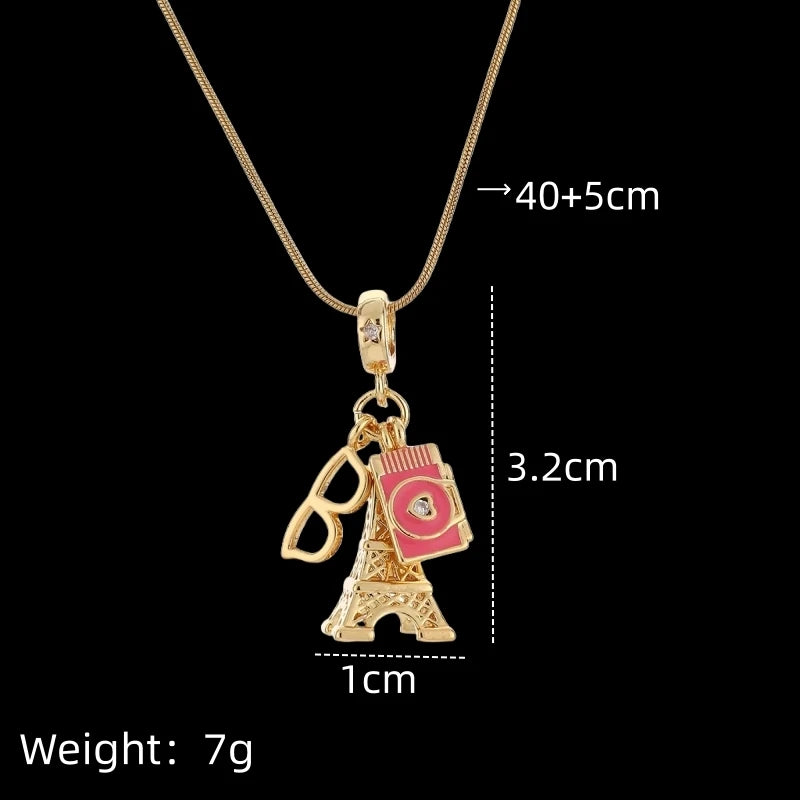 Women's Gold Minimalist Clavicle Pendant Necklace | Zirconia Pendant Necklace Nixie XL2163-03