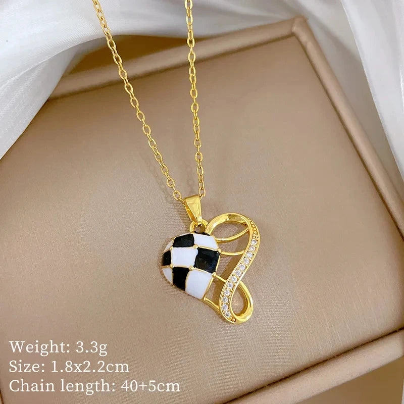 Gold Heart Pendant Choker Necklace – Stainless Steel for Women Heart Pendant Necklace Nixie XL2606-268