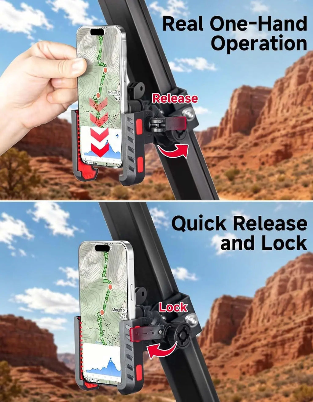 UTV Phone Mount Pro-Fit Cage Anti-Vibration CNC Aluminum UTV Phone Mount Nixie