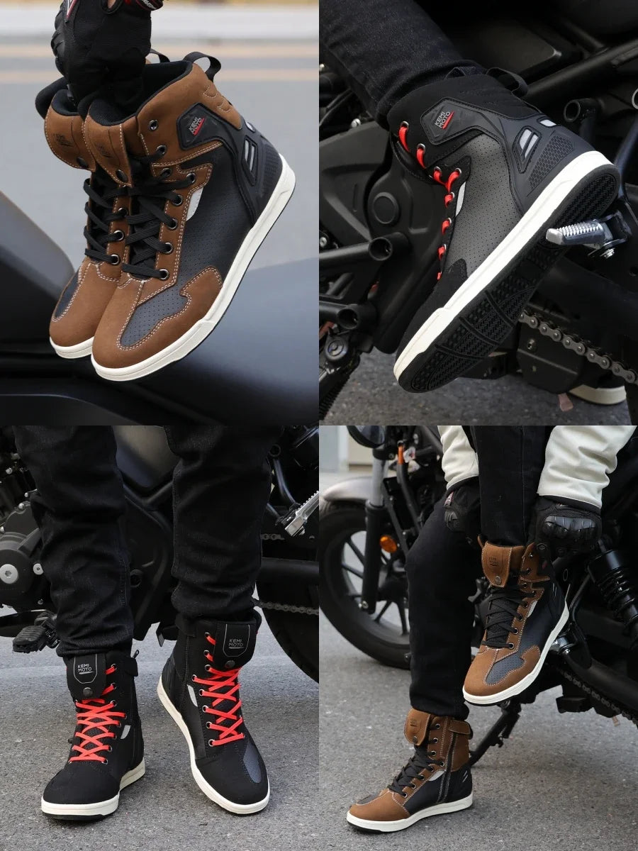 KEMIMOTO Motorcycle Riding Shoes – Ankle Boots for Men & Women Motorcycle Riding Boots Nixie