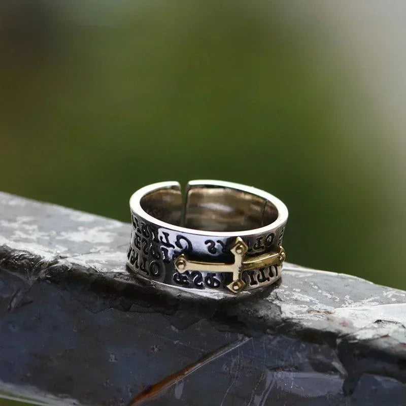 Punk Cross Ring | Zinc Alloy Adjustable Geometric Crystal Ring Fashion Ring Nixie