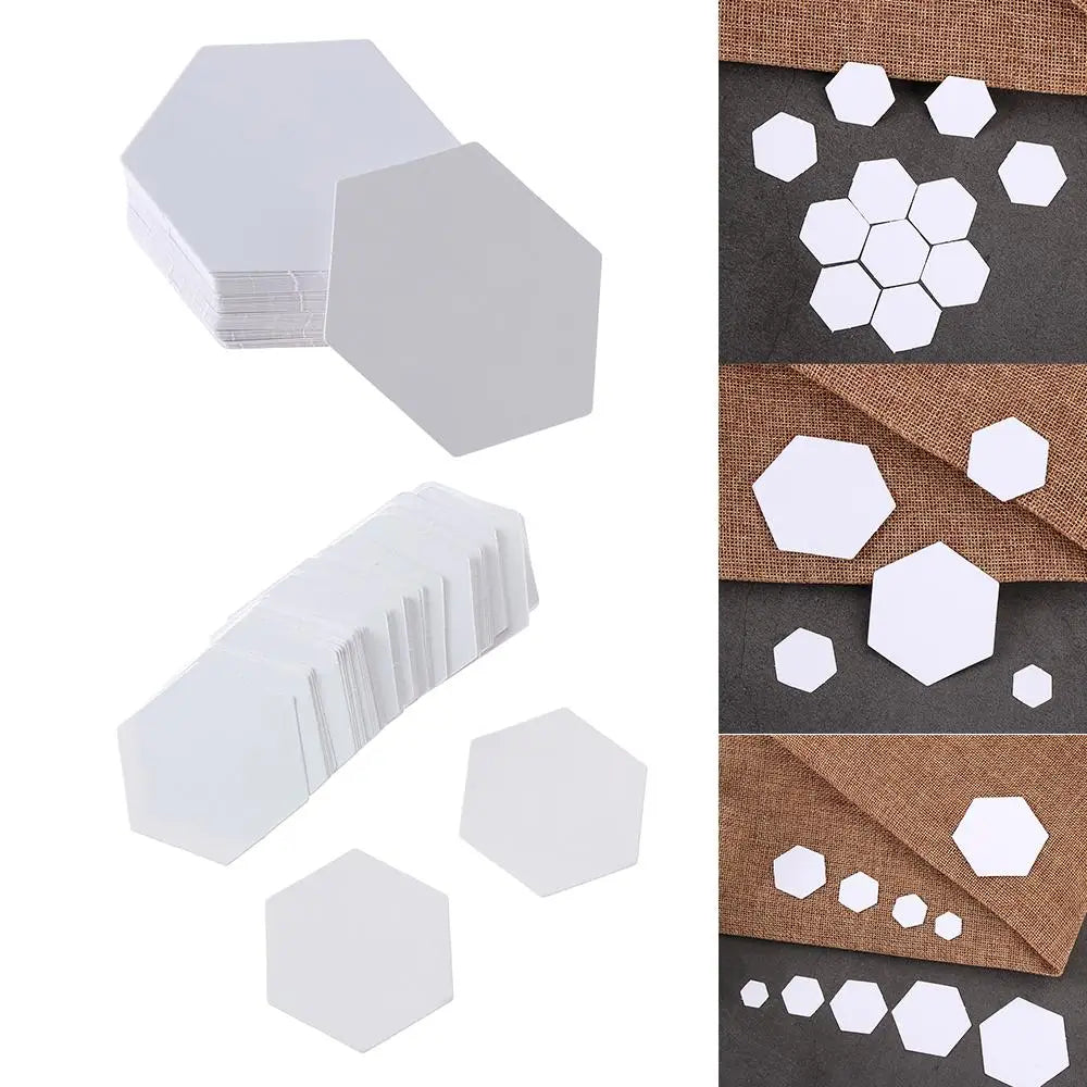100Pcs Hexagon Paper Quilting Templates – 6 Sizes for Patchwork Quilting Templates Nixie