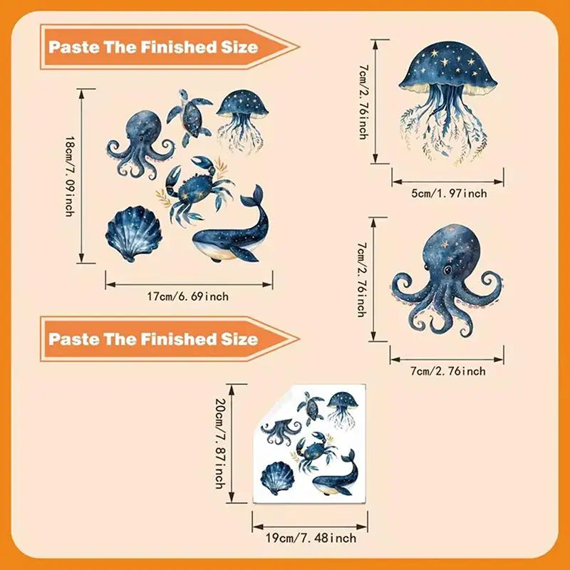 Glow in the Dark Marine Life Wall Stickers & Toilet Decals Wall Decal Sticker Nixie