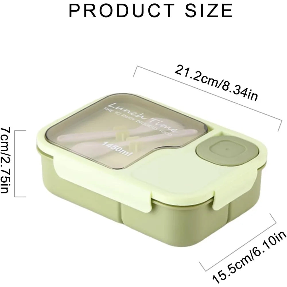Leak-Proof Lunch Box with Compartments & Tableware Set