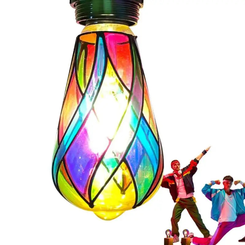 4W ST64 LED Mosaic Stained Glass Night Lamp – E26 Décor Bulb Decorative LED Bulb Nixie
