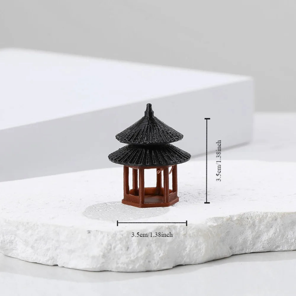 Miniature Hexagonal Pagoda Figurine – Micro Landscape Decor Miniature Figurine Nixie