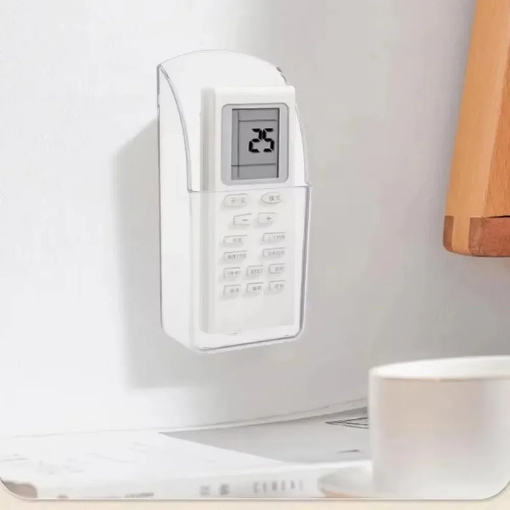 Wall Mount Remote Control Holder Transparent Storage Box Wall Storage Organizer Nixie