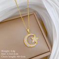 Star Moon Pendant Gold Choker Necklace for Women | Nixie Pendant Necklace Nixie XL1470-161