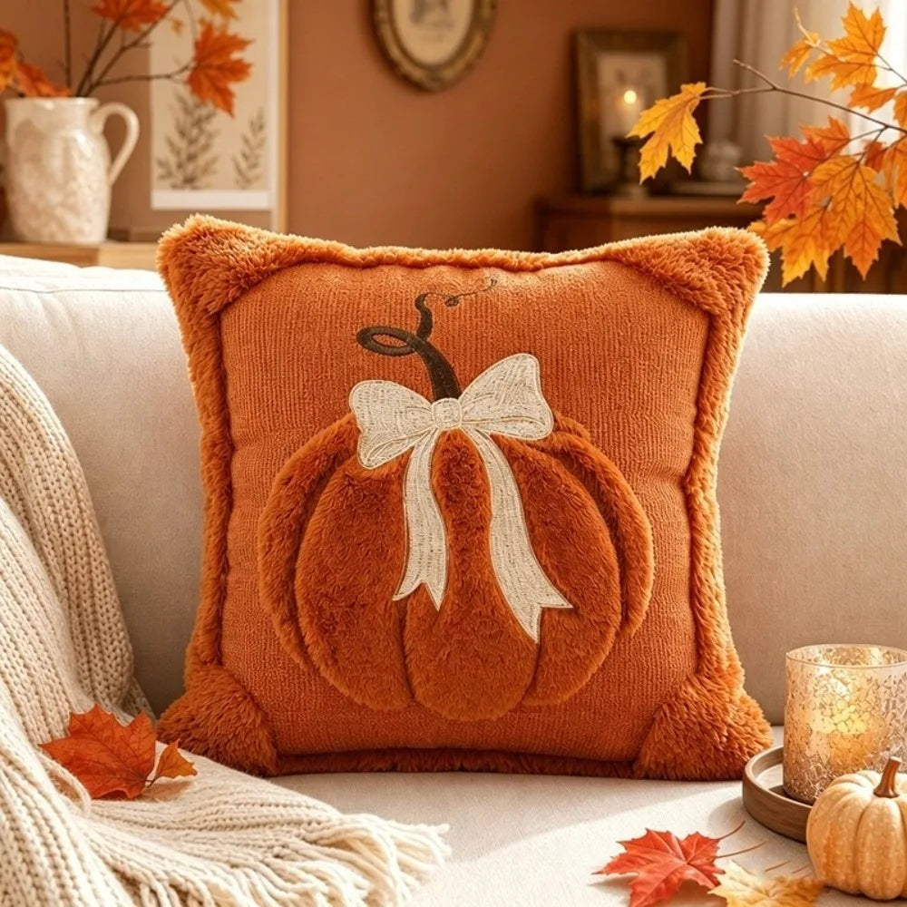 Halloween Pumpkin Tufted Throw Pillow Cover 45x45cm Fall Decor
