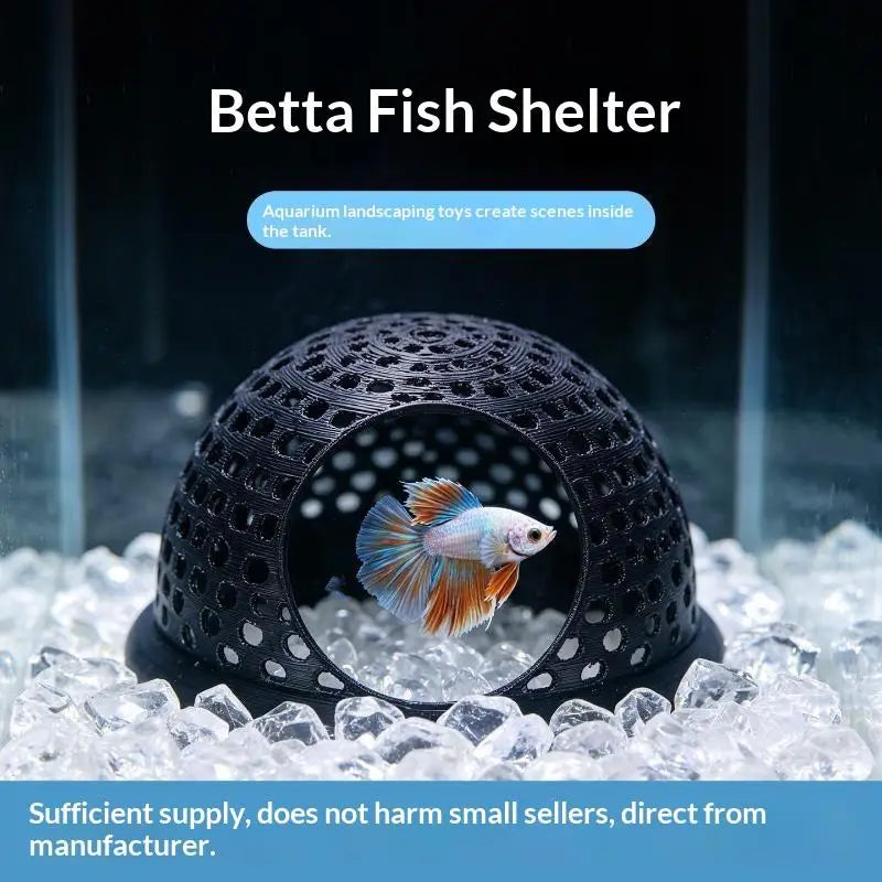 Betta Fish Hide Cave | Eco-Friendly 3D Printed Aquarium Shelter Aquarium Fish Cave Nixie