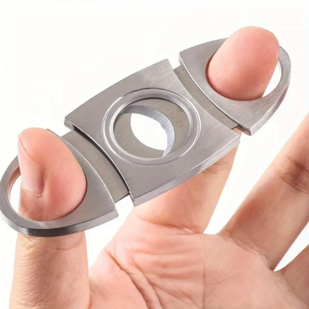 Stainless Steel Guillotine Cigar Cutter – Double Blade Classic Cigar Cutter Nixie