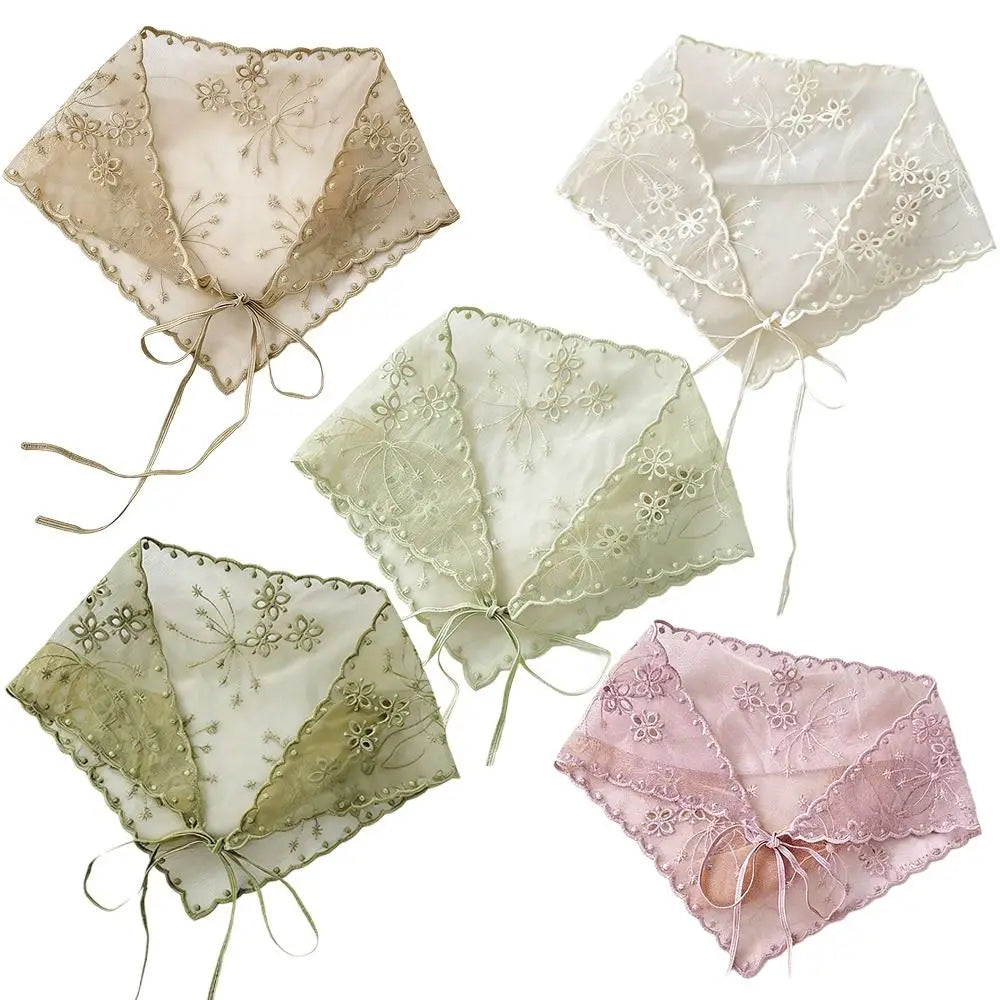 Vintage Lace Flower Hair Scarf – Bohemian Triangle Bandana Hair Scarf Bandana Nixie