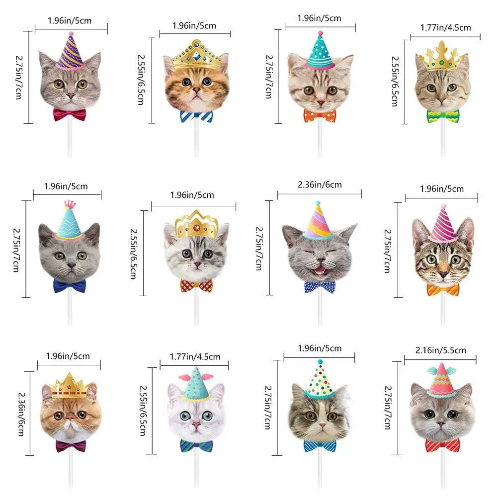 Cat Party Banner Cartoon Cat Garland Birthday Decoration Party Banner Garland Nixie