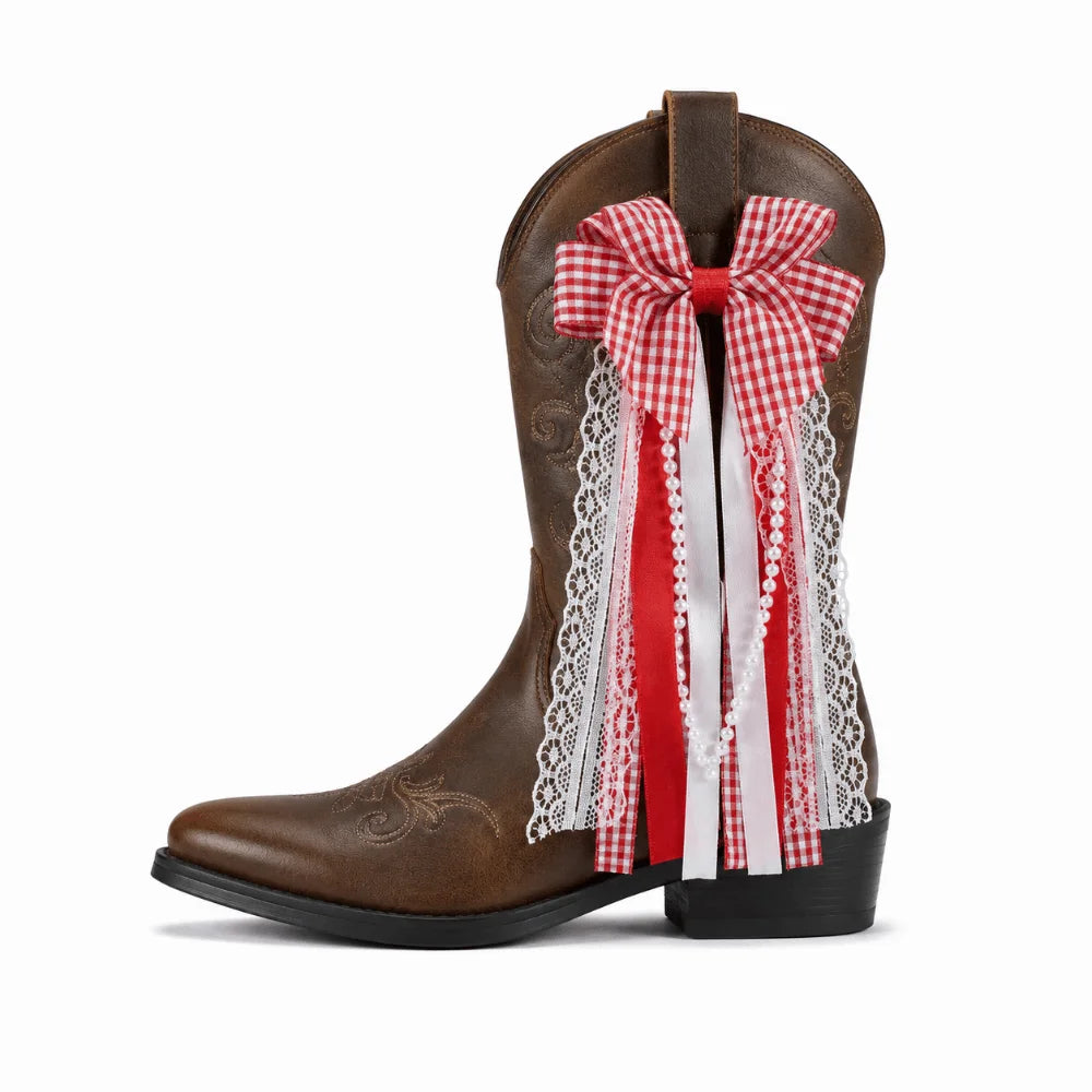 Lace Bow Boot Charms DIY Cowboy Boot Decor – 1 Pair Boot Charms Nixie