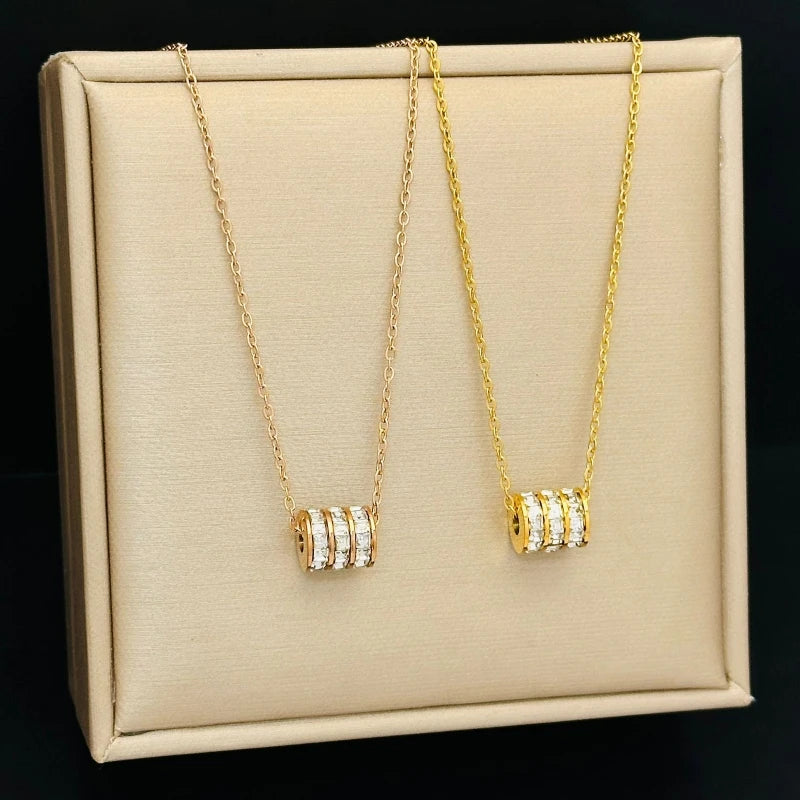 Hourglass Pendant Necklace | Minimalist Stainless Steel Clavicle Chain Pendant Necklace Nixie