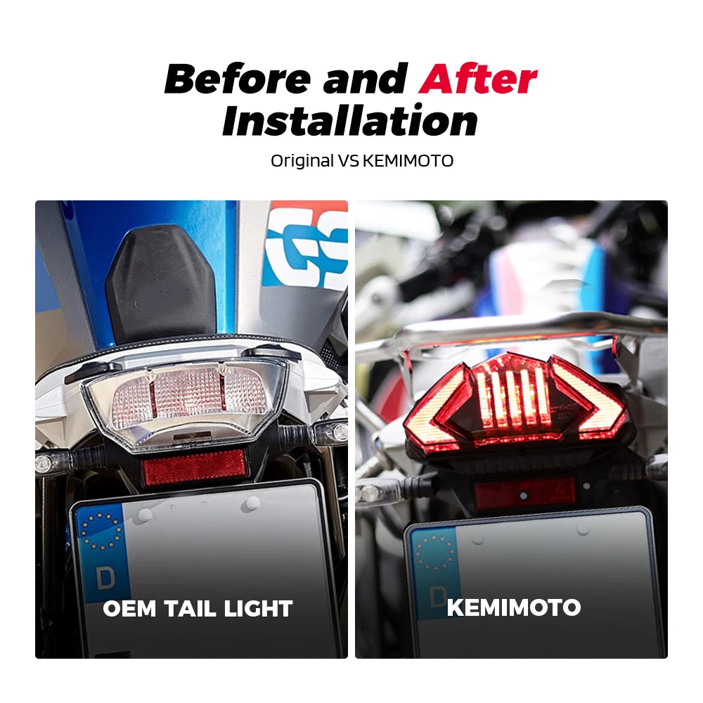 KEMIMOTO LED Tail Light for BMW R1250GS R1200GS ADV E24 Motorcycle Tail Light Nixie