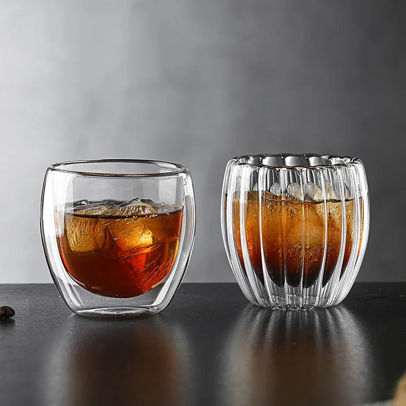 Double-Layer Borosilicate Glass Coffee Cup – Insulated Double Wall Glass Cup Nixie