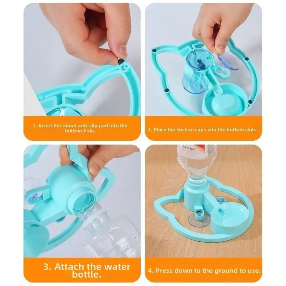 2-in-1 Anti-Spill Cat Water Dispenser – Suction Cup Base Pet Water Dispenser Nixie
