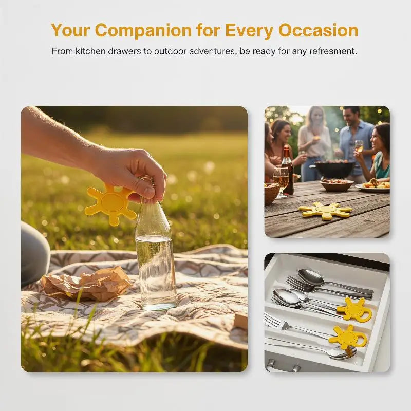 Multi-Function Rotary Bottle Cap Opener – Yellow Plastic Bottle Cap Opener Nixie