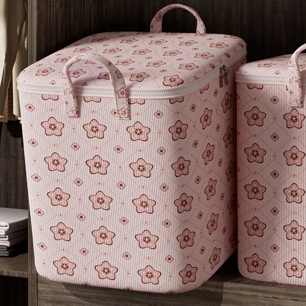 Foldable Clothes Storage Bin with Handle – Cherry Blossom