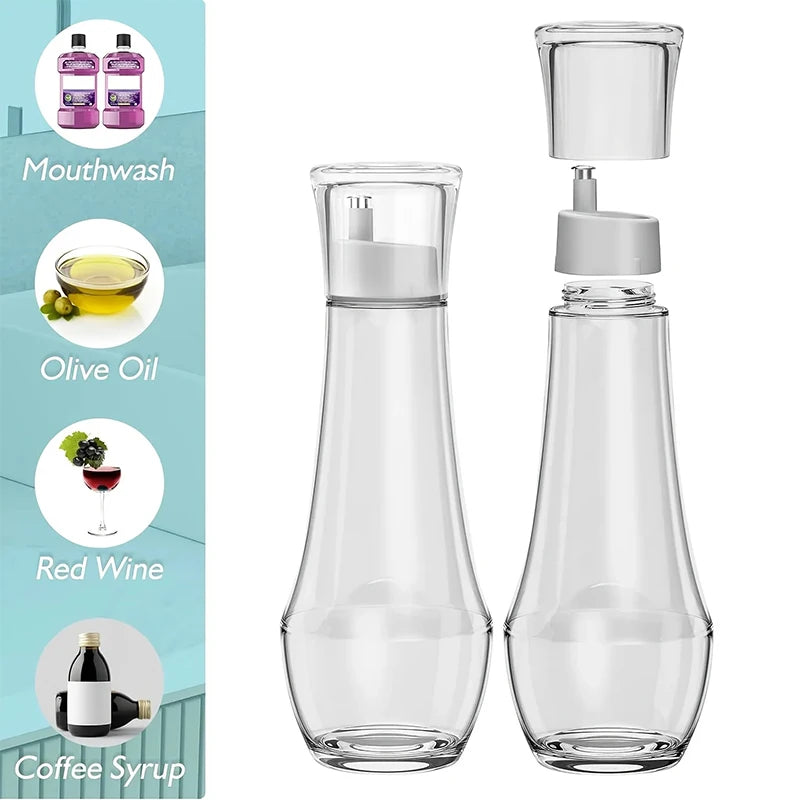 Refillable Glass Mouthwash Dispenser with Lid – 5.1 & 8.8 oz Glass Mouthwash Dispenser Nixie