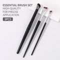 3-Piece Eye Makeup Brush Set – Eyeliner, Brow & Blending Eye Makeup Brushes Nixie black