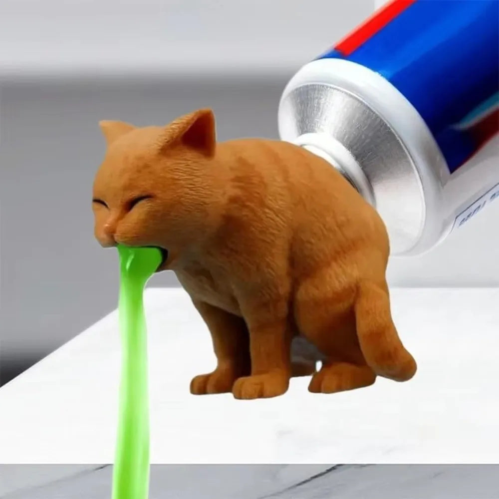 3D Printed Cat Toothpaste Squeezer – Funny Prank Tube Adapter Novelty Prank Gadget Nixie