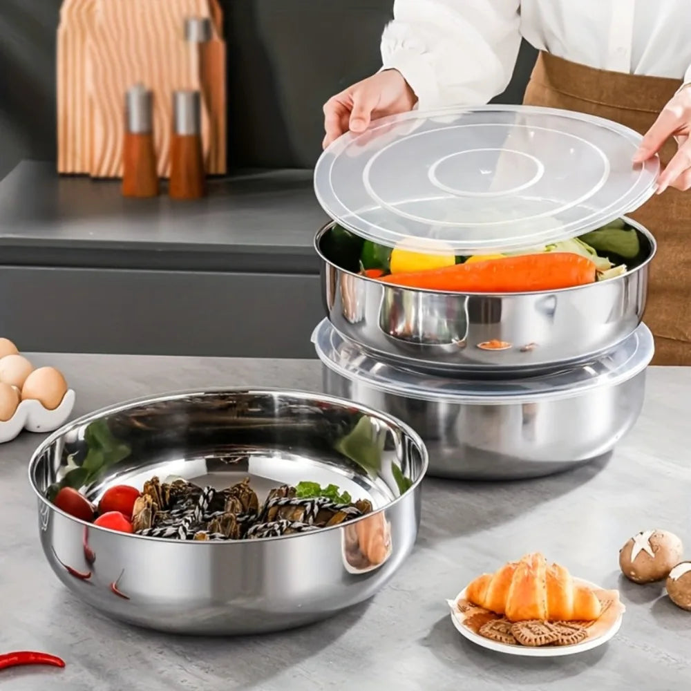 Large Stainless Steel Mixing Bowl – Dough, Salad & Soup Stainless Steel Mixing Bowl Nixie