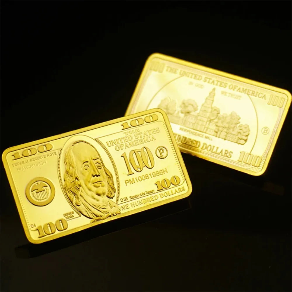 Gold Bar Bullion Collectible Coin – $100 Dollar Novelty Décor Collectible Novelty Coin Nixie