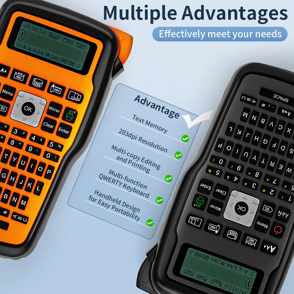 MarkDomain E1000PRO Label Maker – TZe Compatible, 203dpi