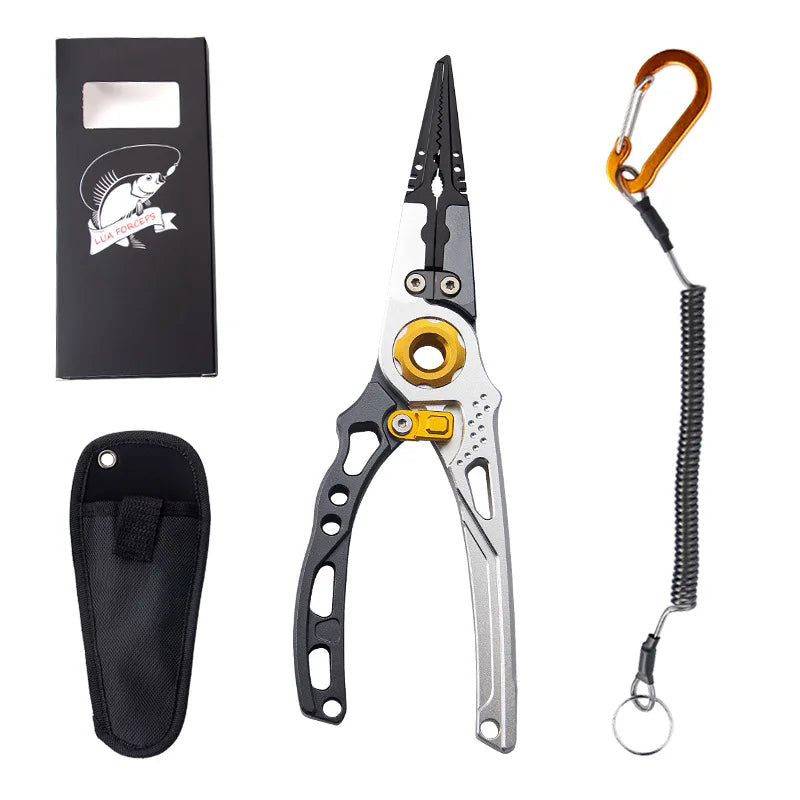 Aluminum Alloy Multifunctional Fishing Pliers & Hook Remover Fishing Pliers Nixie Grey