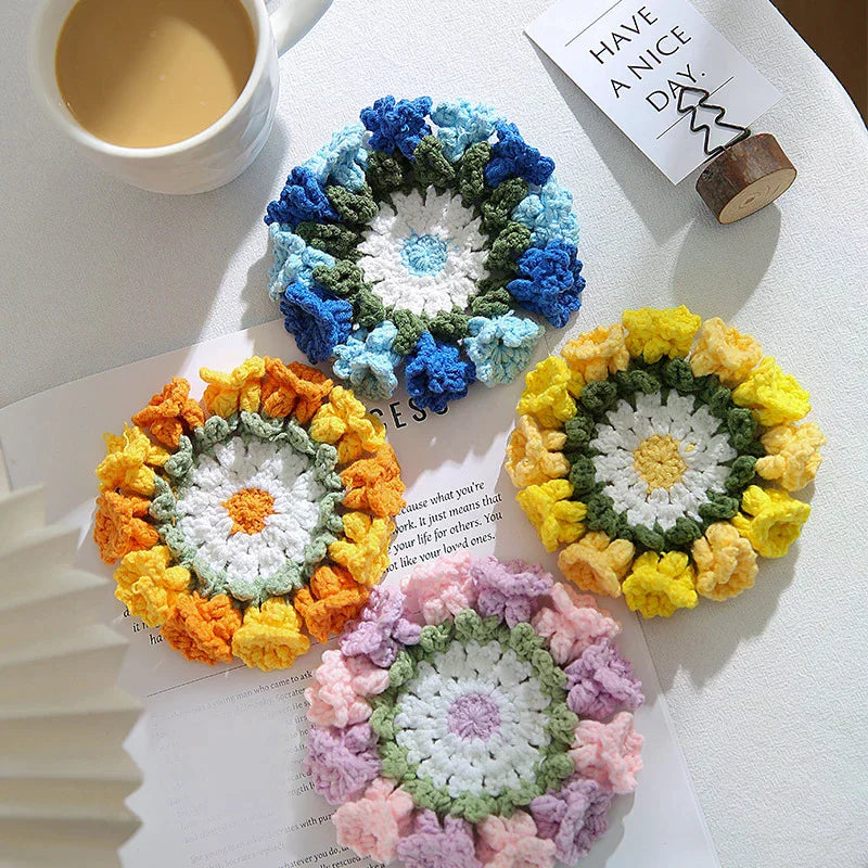 Crochet Lily of the Valley Flower Coaster – Handmade Cup Mat Crochet Flower Coaster Nixie
