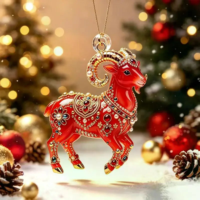 Christmas Acrylic Sheep Ornament – Cute Lamb Pendant for Tree Christmas Ornament Nixie